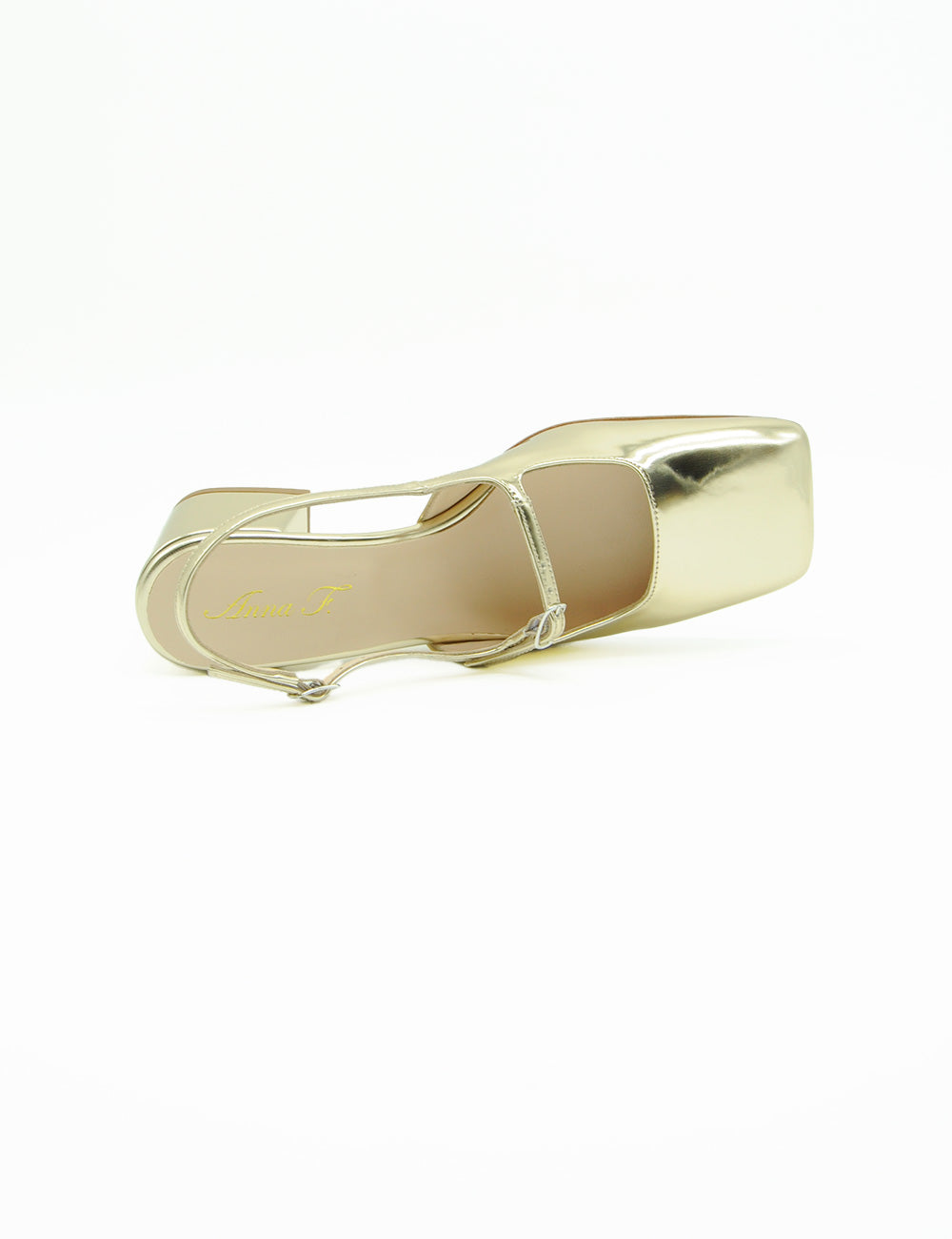 Décolleté Mary Jane Platino Anna F. pump in platino con fibbia trasparente