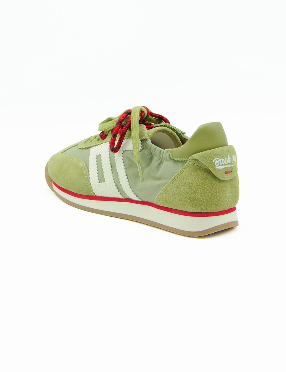 Sneaker Back 70 Rocket Cotton Olive in suede verde chiaro e canvas