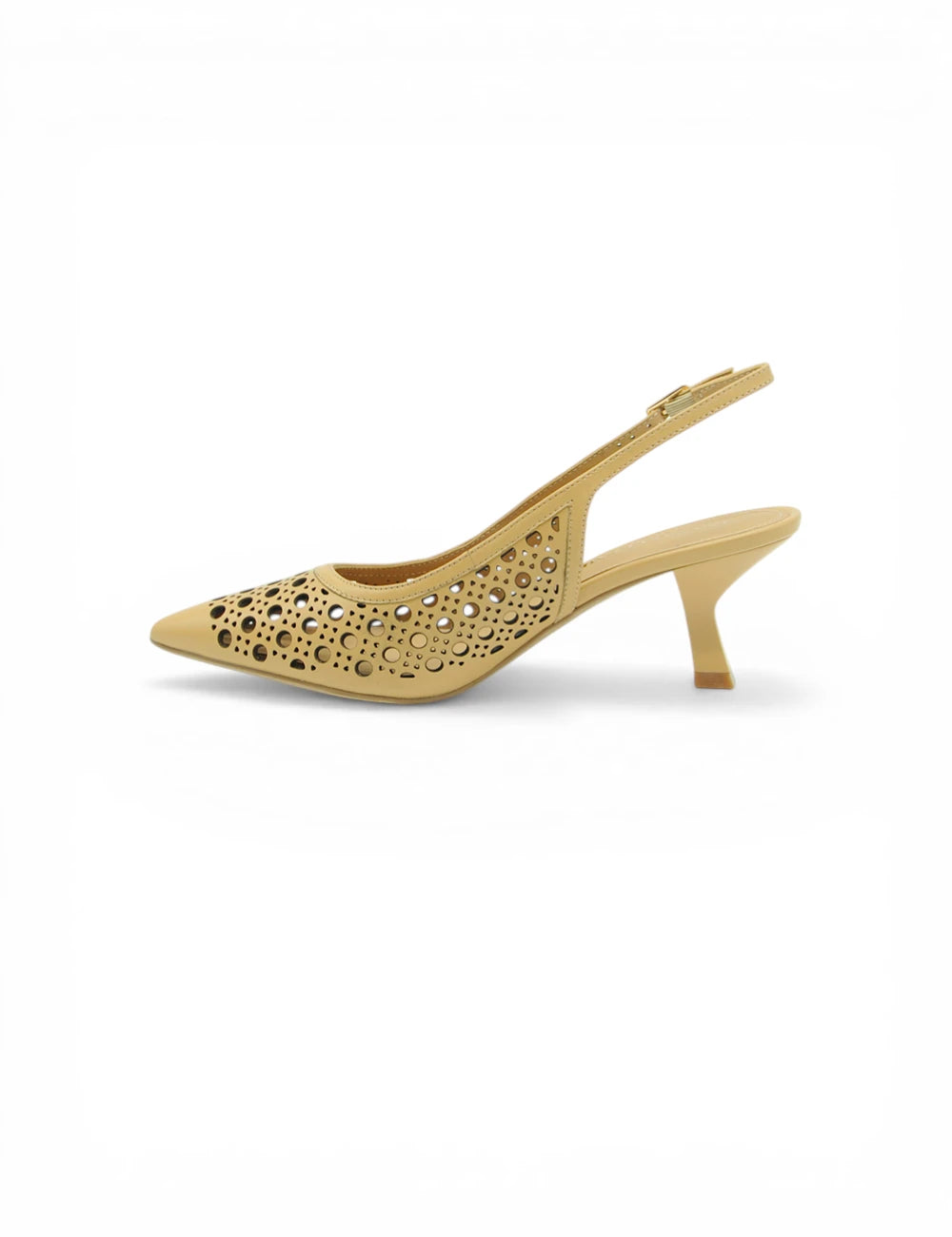 Decolleté Almond Bruno Premi: slingback beige in suede con punta e cutout