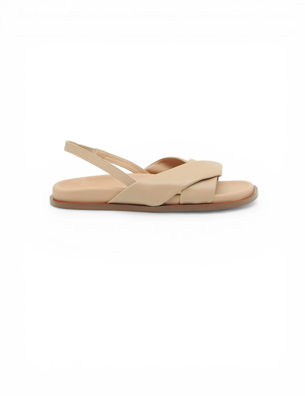 Sandalo Christine Cross Nature, retro beige in suede con cinghie incrociate e suola flat