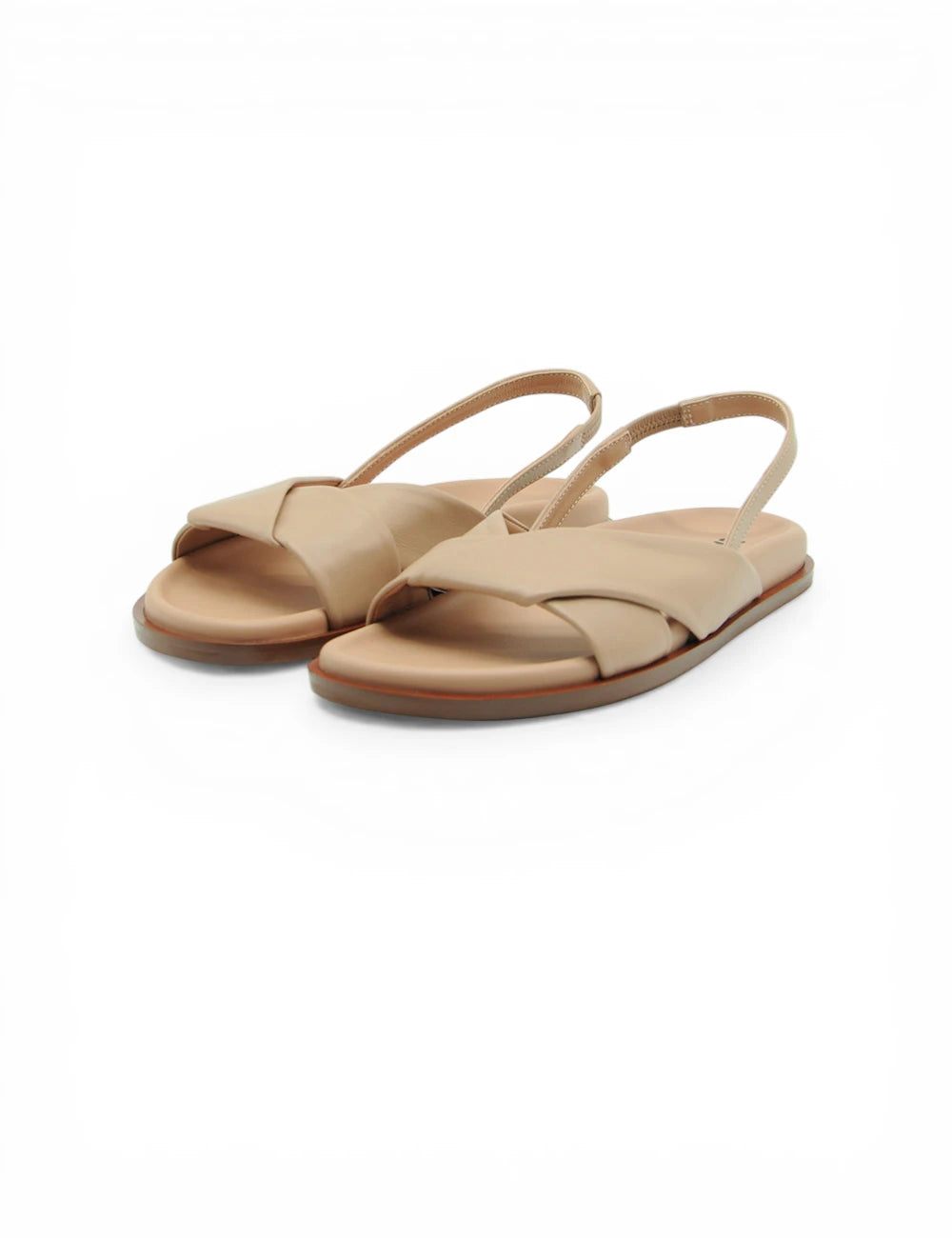 Sandalo Christine Cross Nature in pelle beige con design minimal e cinghie sottili