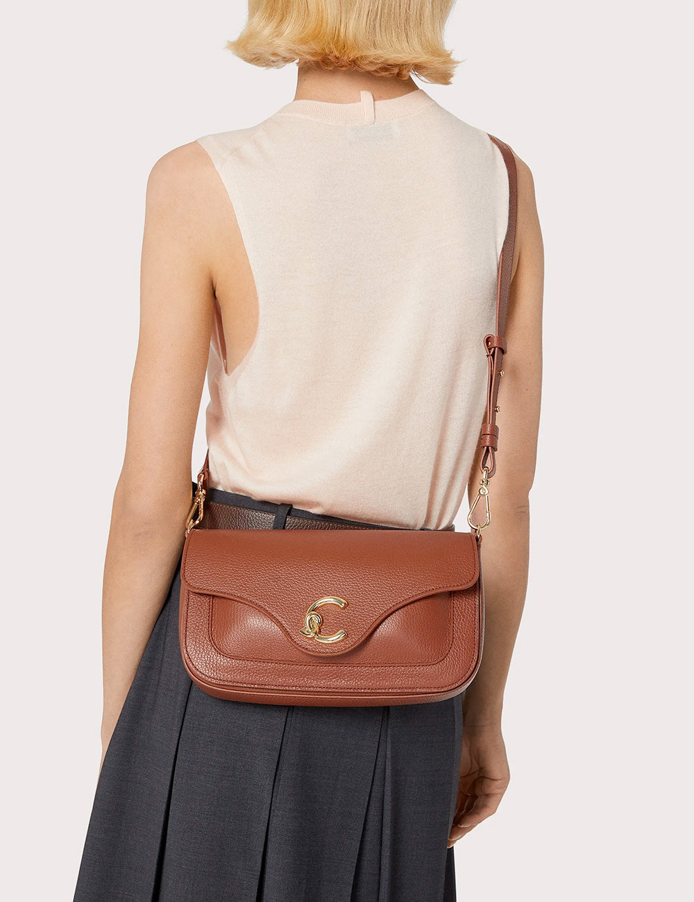 Coccinelle Tracolla C-Me Media Cognac