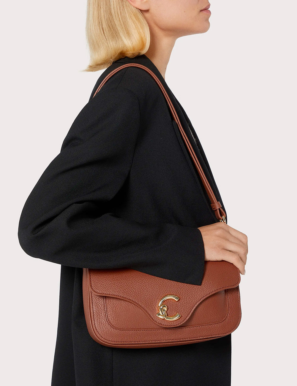 Coccinelle Tracolla C-Me Media Cognac
