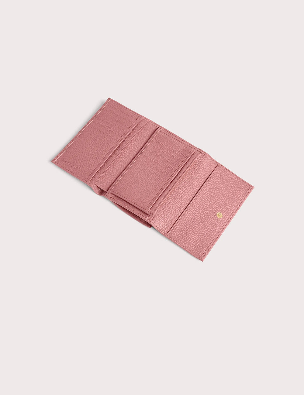Coccinelle portafogli metallic medium winter rose wallet in pelle rosa rosa con chiusura dorata elegante