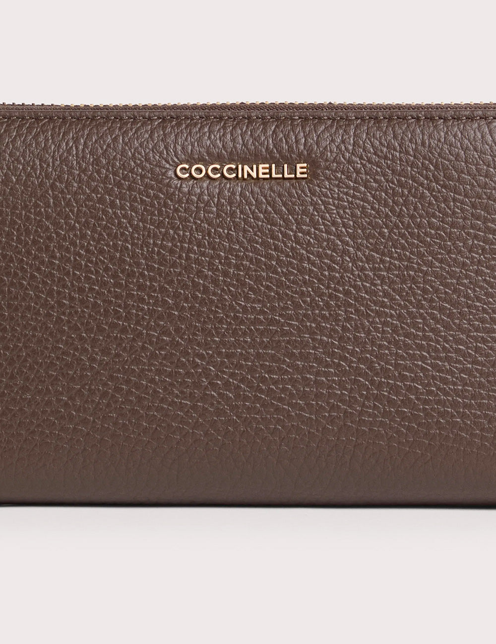 Coccinelle Portafoglio Metallic Soft Zip Brunette