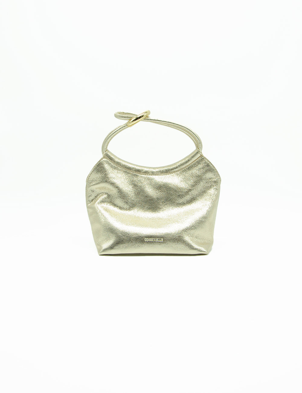 Borsa Coccinelle Finn Pouch Small oro pallido metallico elegante