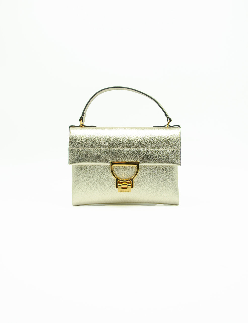 Borsa Coccinelle Arlettis Mini oro pallido con chiusura a D dorata