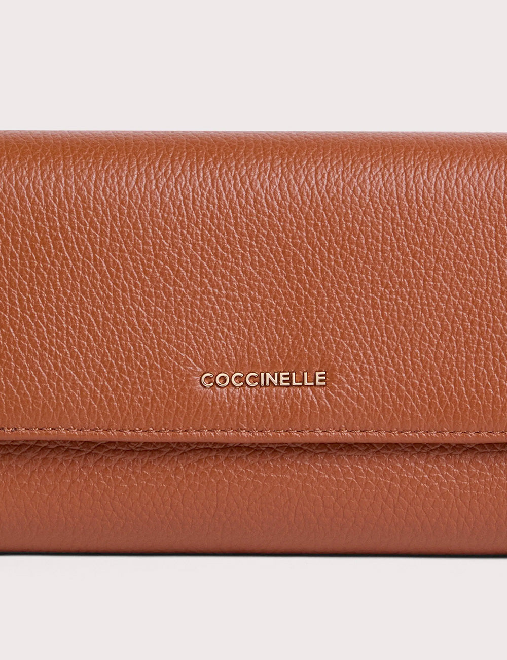 Coccinelle Portafoglio Metallic Soft Large Cognac