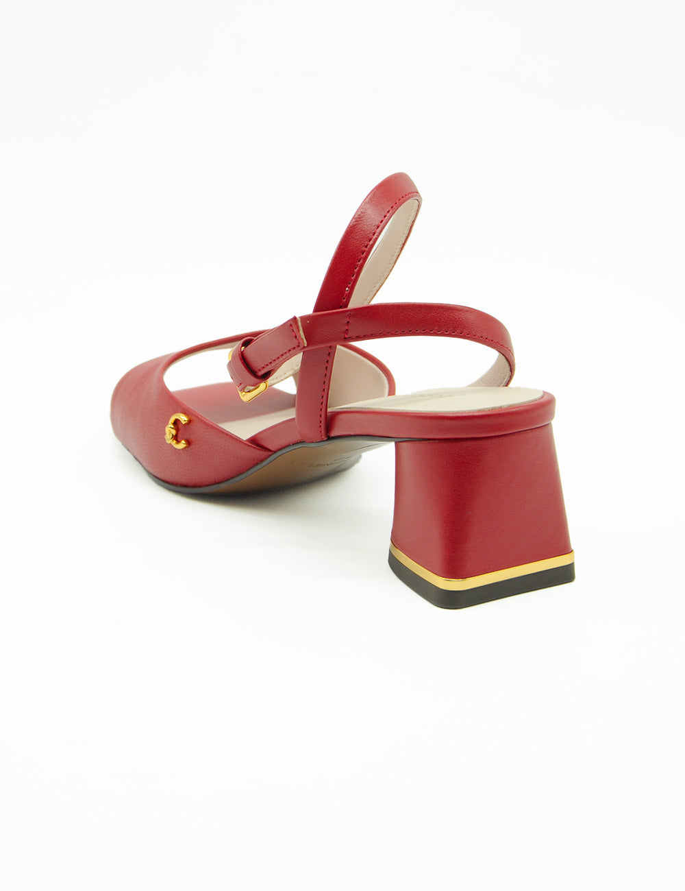 Sandalo Coccinelle C-Everyday Scarlet in pelle rossa con fibbia oro