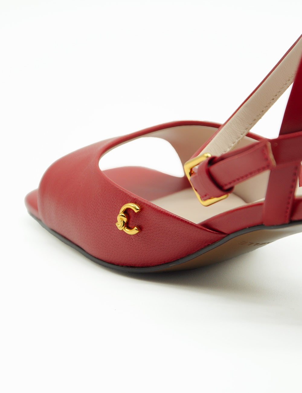 Sandalo Coccinelle C-Everyday Scarlet in pelle rossa con fibbia CC oro