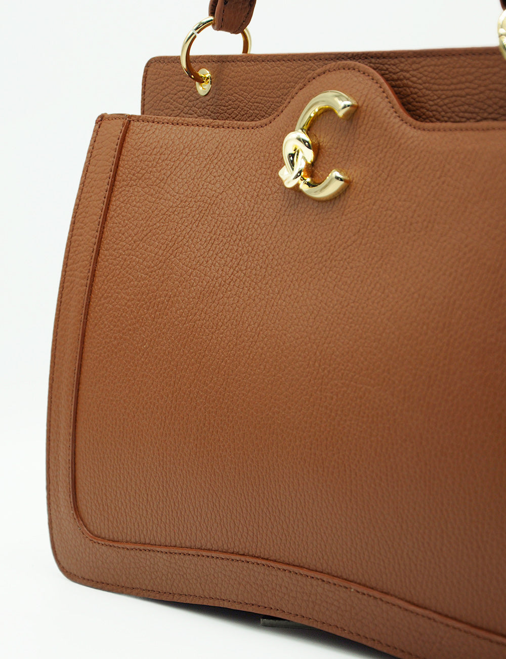 Coccinelle A Mano C-Me Large Cognac