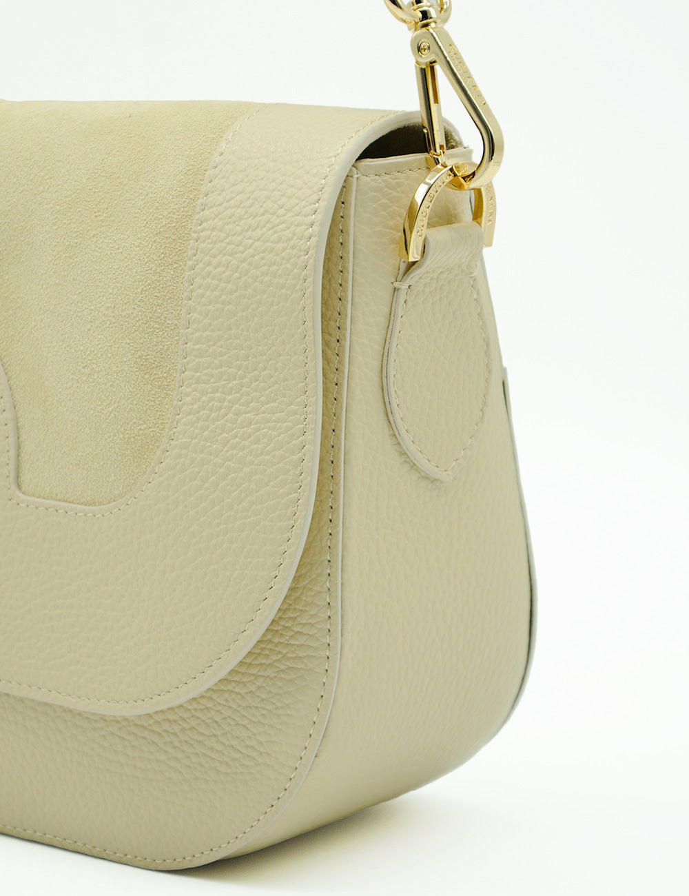 Borsa messenger Cuoieria Fiorentina Stella Prosecco in pelle crema con hardware dorato