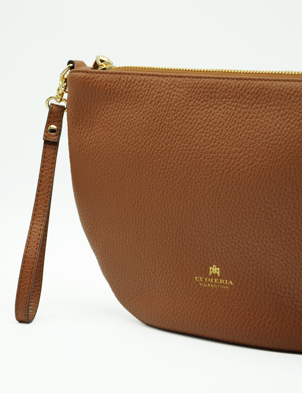 Borsa boho Emma Cuoieria Fiorentina in pelle caramello con logo Cecilia Argentina