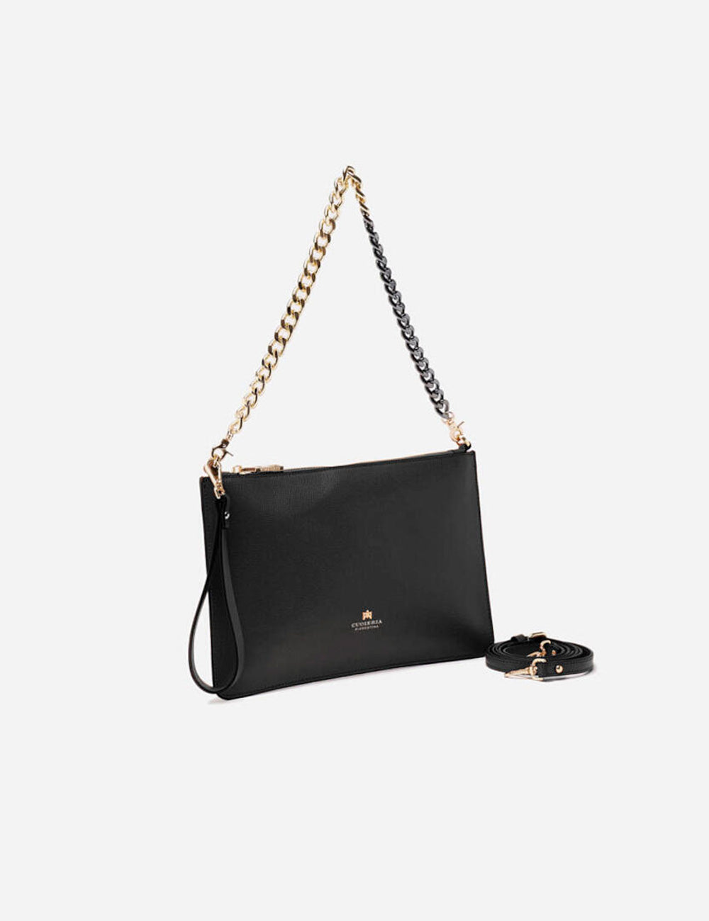 Borsa a tracolla in pelle nera Cuoieria Fiorentina Pochette Bella Nera