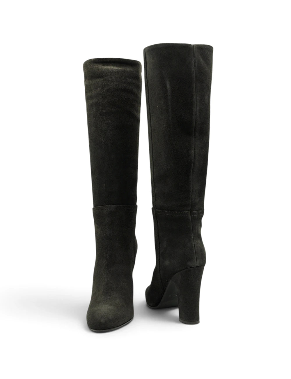 Stivali chantal stivale espresso neri in suede con tacco spesso e altezza fino al ginocchio