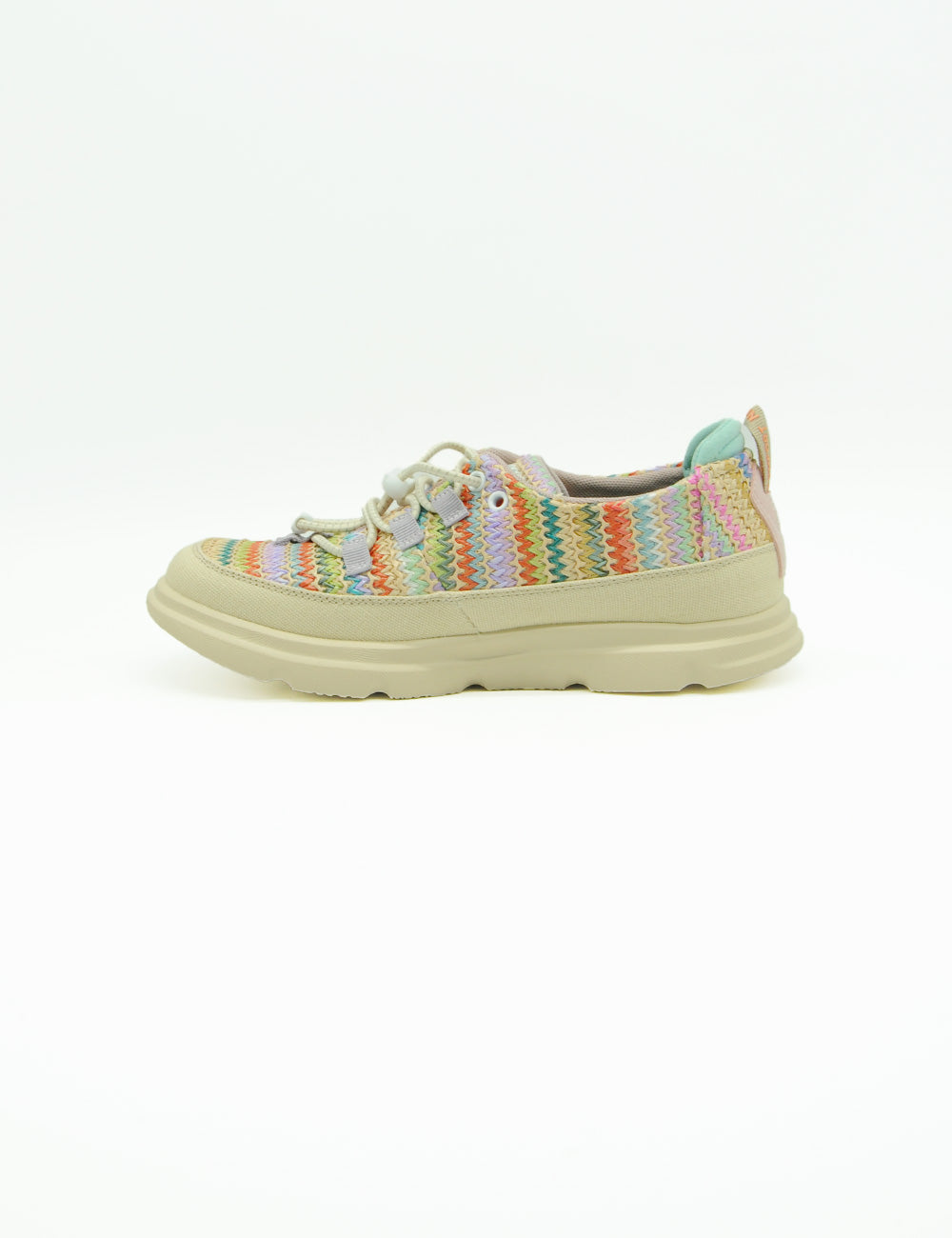 Sneaker CNR Easy Clip Multicolor con suola beige e tomaia a righe pastello
