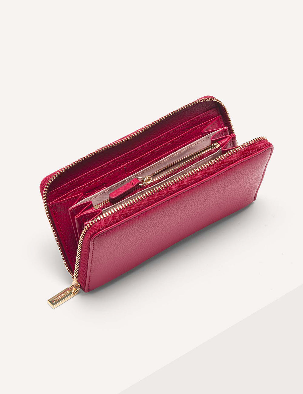 Coccinelle Portafogli Metallic Soft Zip Sangria