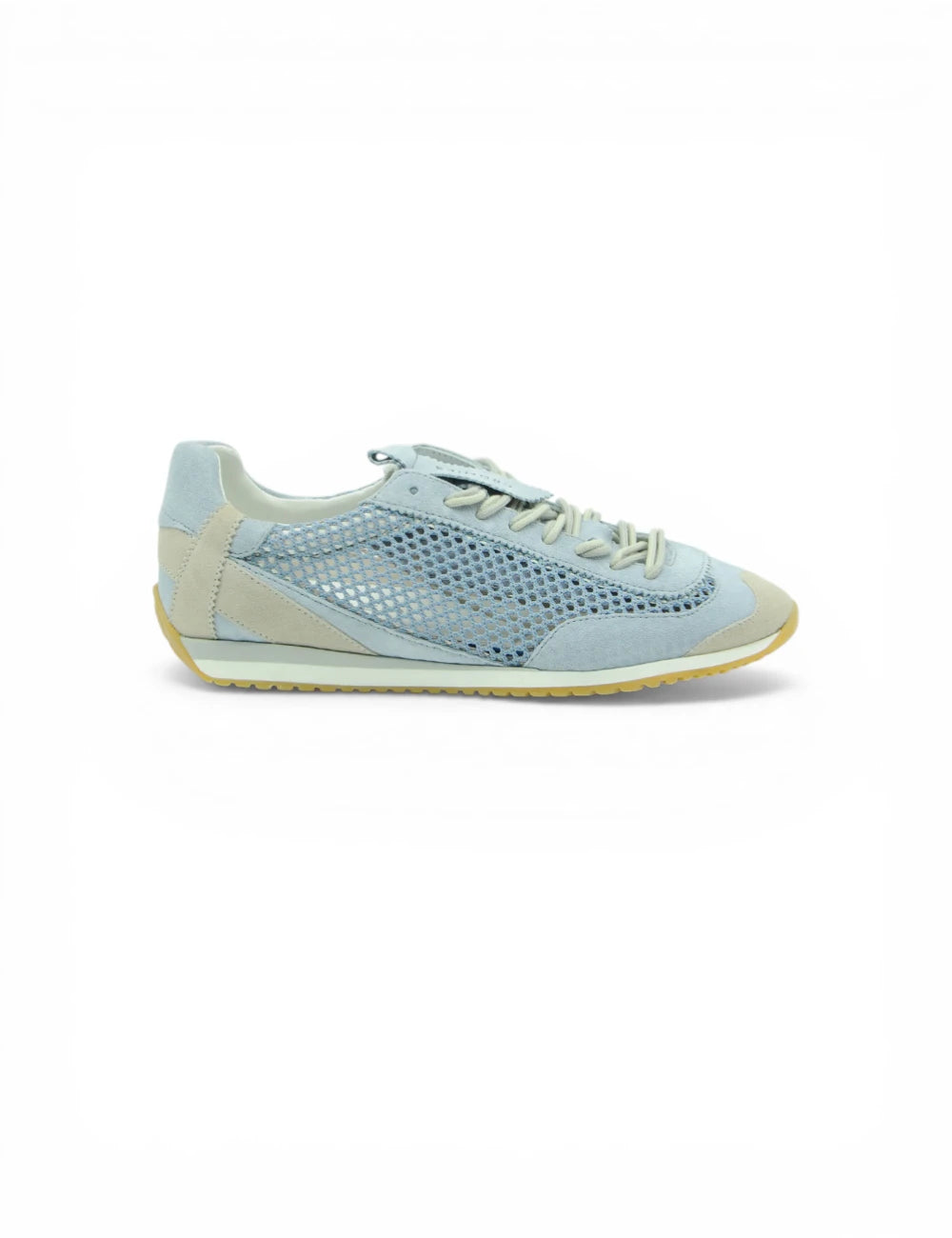 Sneaker Cromier Net Light Indigo in rete azzurro chiaro, suede e accenti beige
