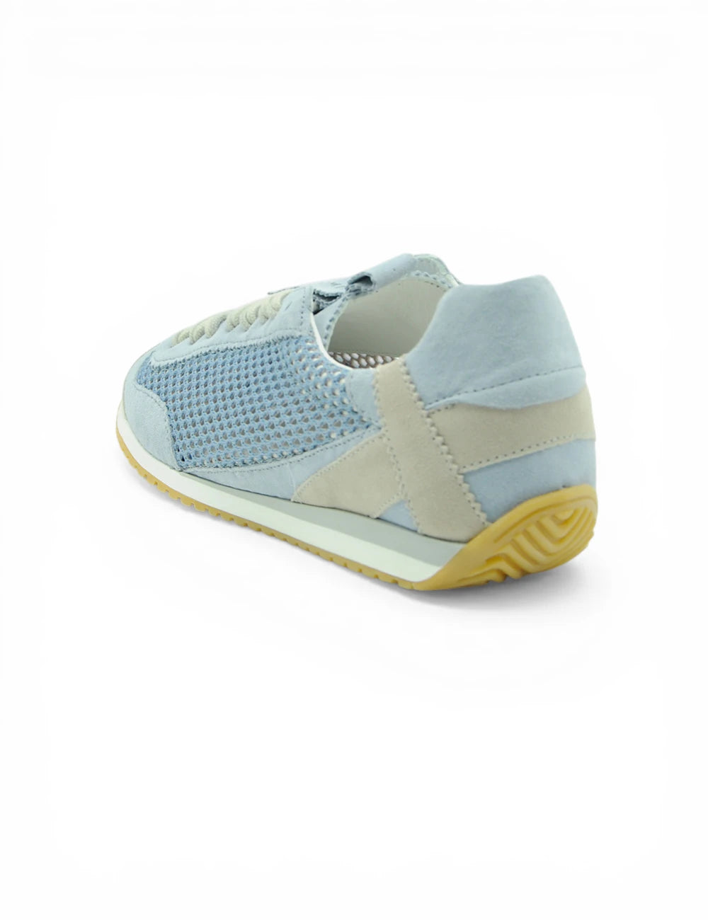 Sneaker Cromier Net Light Indigo in blu chiaro e beige con suola in gomma