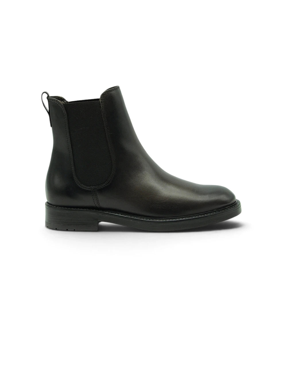 Dei colli chelsea ebony stivale chelsea in pelle nera con pannelli laterali elastici e tacco basso a blocco