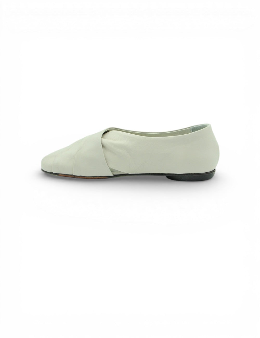Scarpa ballerina Ernesto Dolani Miranda Latte in pelle avorio con punta squadrata