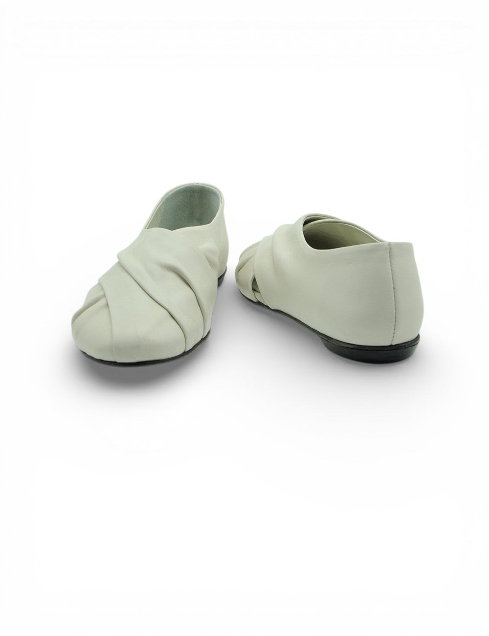 Ballerine Miranda Latte Ernesto Dolani in pelle verde chiaro con design incrociato frontale