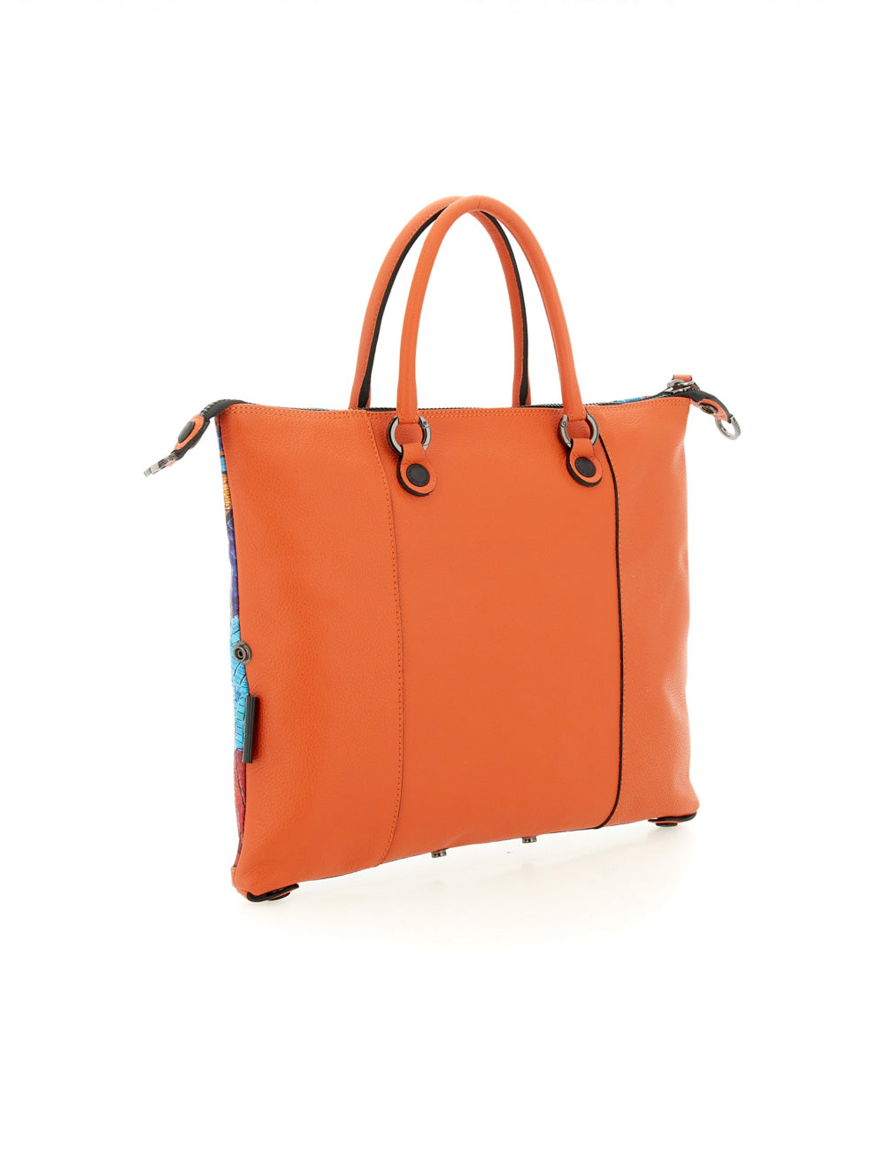 Borsa laptop Gabs G3 Plus TG M Mosaico in pelle arancione vibrante con rifiniture nere