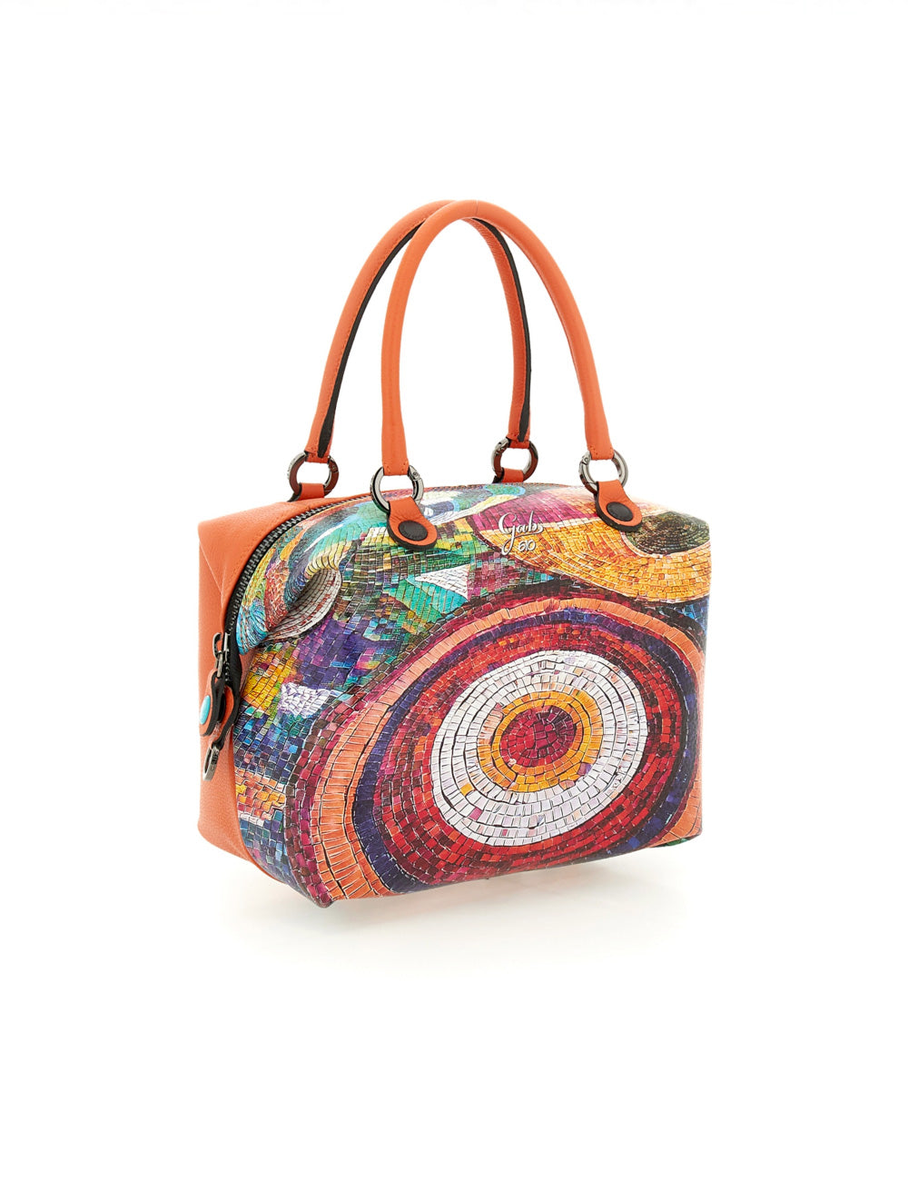 Borsa Gabs G3 Plus TG M Mosaico in pelle arancione con mosaico colorato