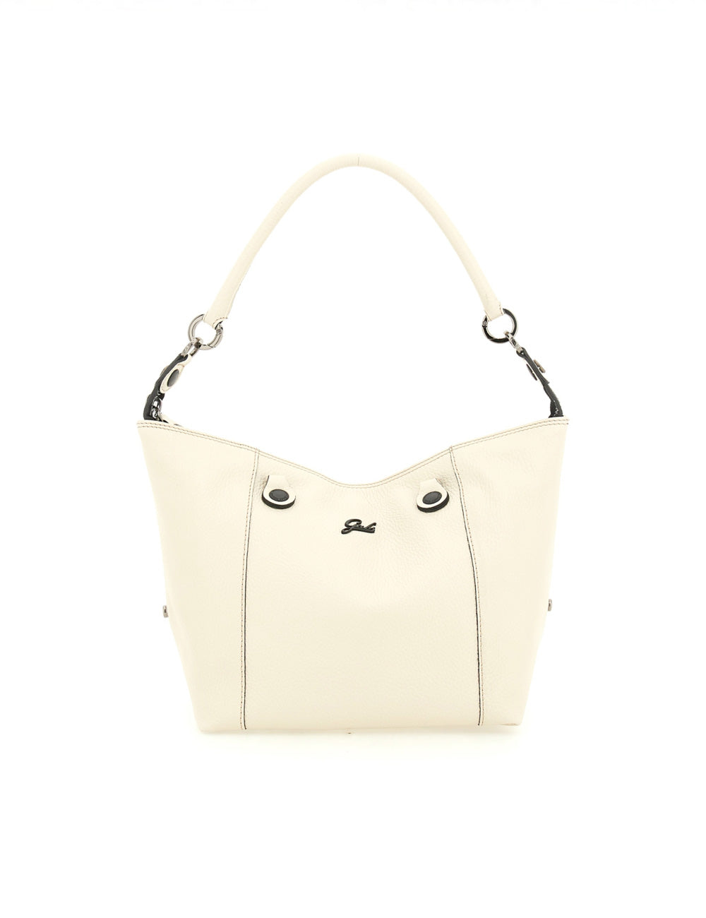 Borsa Gabs G3 Plus TG M Panna in pelle panna con hardware nero e viso giocoso