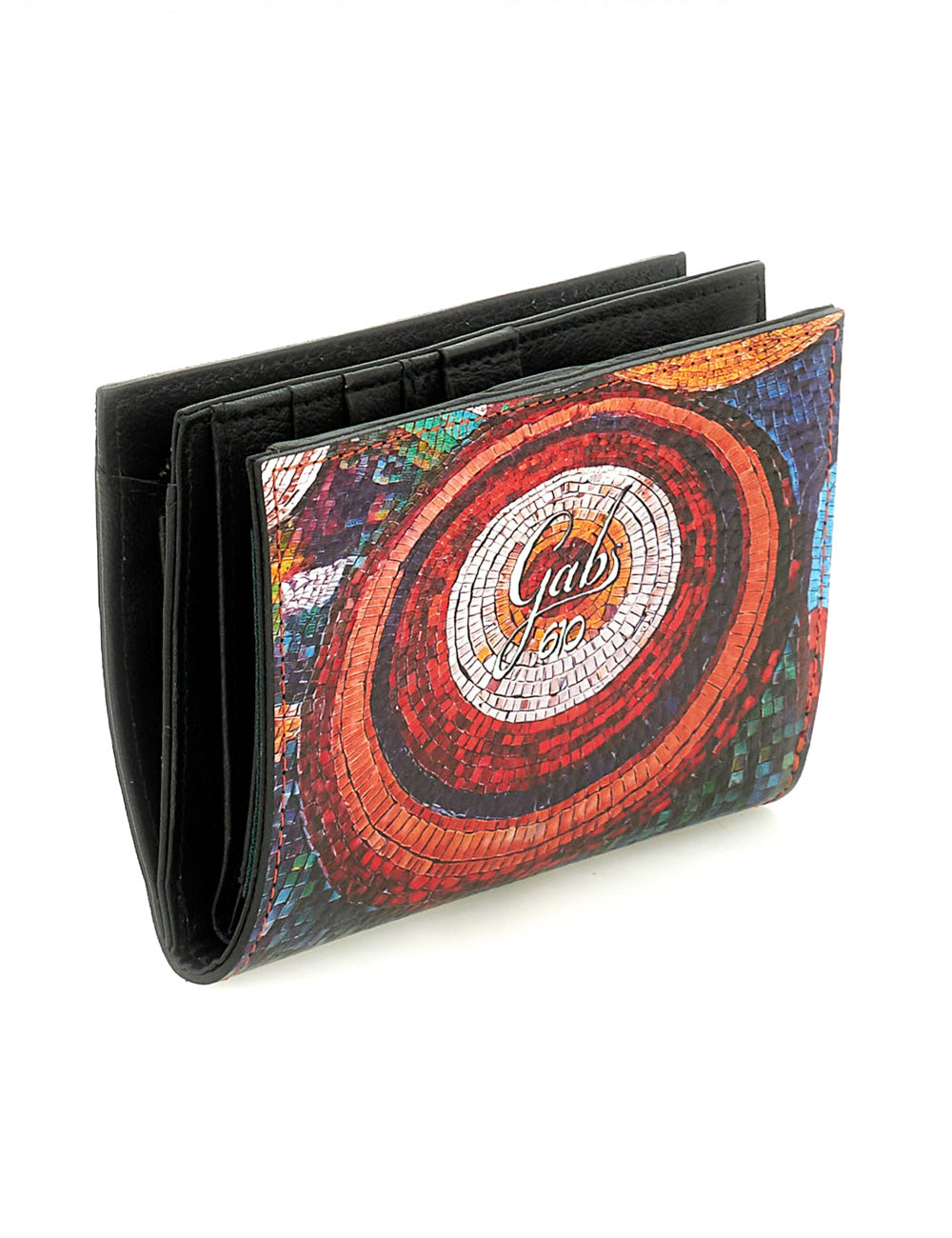Portafoglio Gabs GMoney 14 Mosaico con mosaico rosso arancione e logo bianco