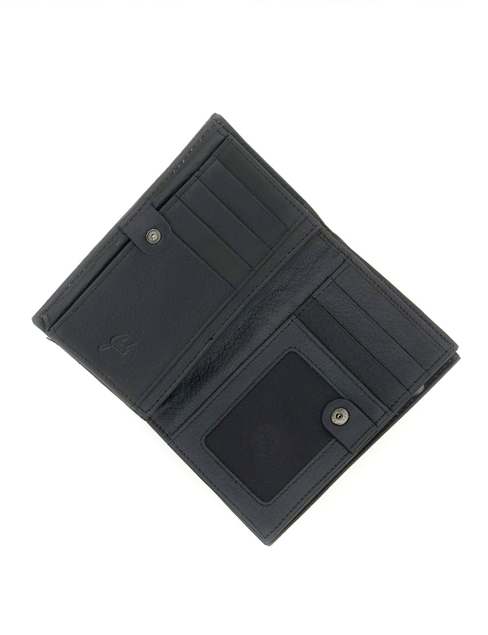 Portafoglio Gabs GMoney 14 Camoscio in pelle nera con slot carte e finestra ID