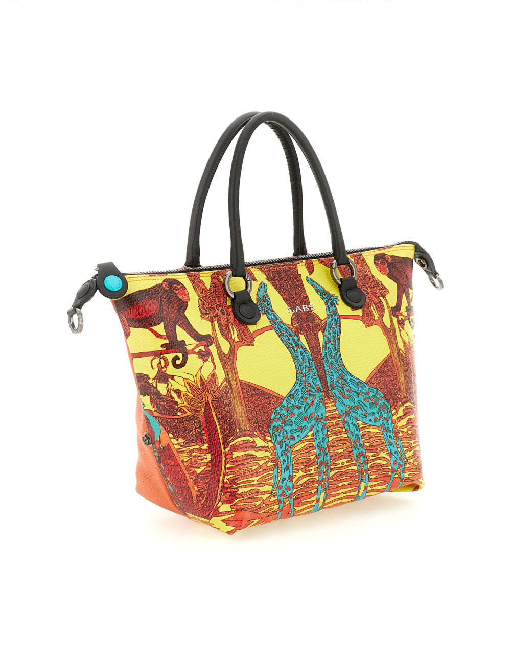 Borsa Gabs G3 Plus TG M Sud Africa gialla arancione stampa safari