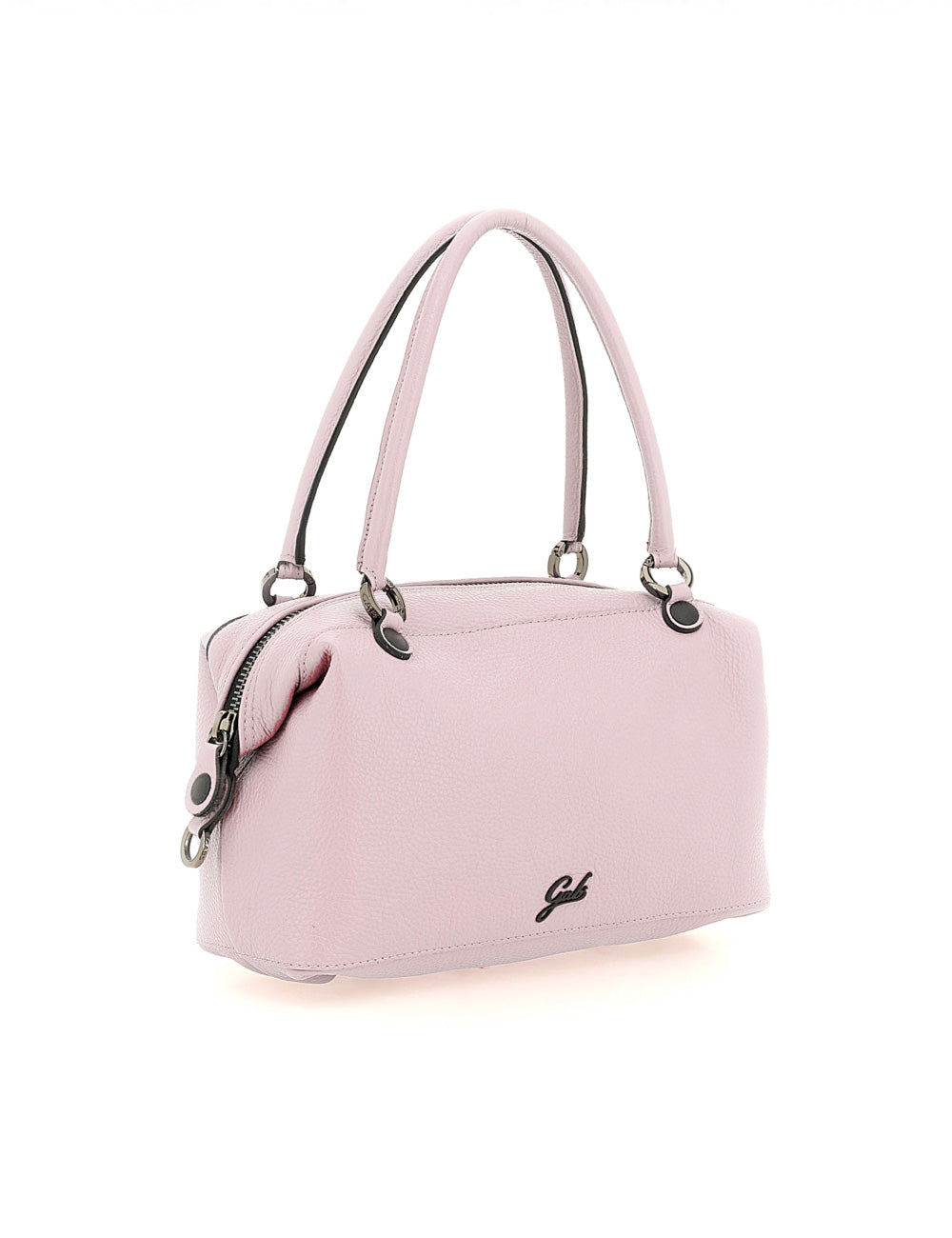 Borsa Gabs G3 Plus TG M Provenza rosa morbida con hardware argento e logo ricamato