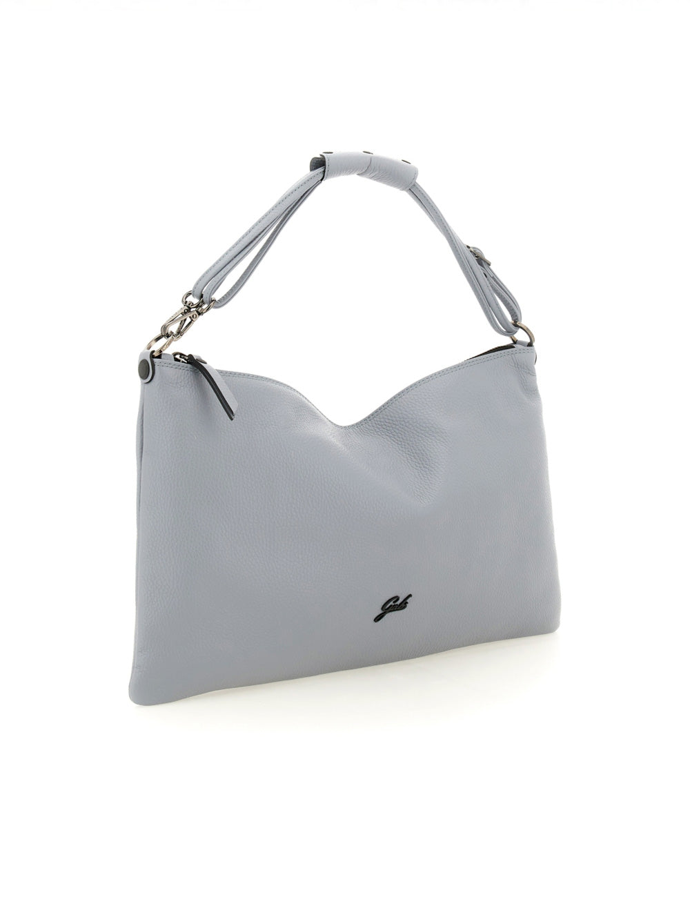 Borsa hobo Gabs Beyoncè EW TG L Rugiada in pelle grigia chiara con texture e hardware argento