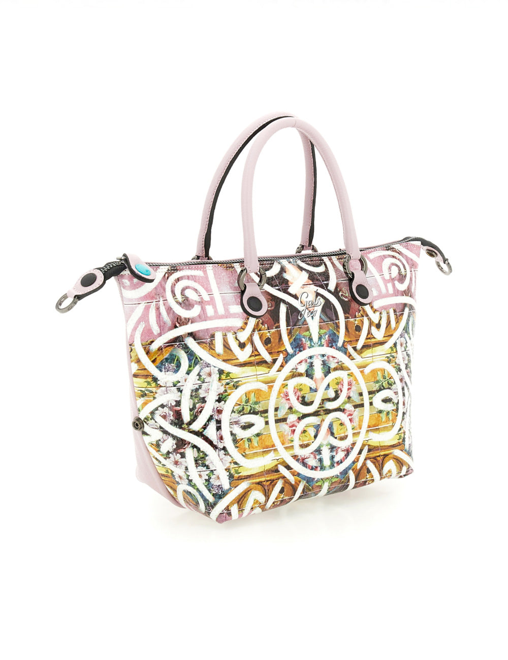 Borsa Gabs G3 Plus TG M Primavera multicolore con pattern geometrico floreale