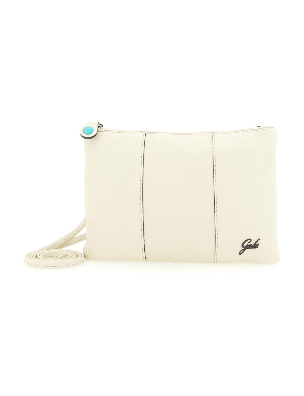 Clutch Gabs Beyoncé TG M Panna crema con bottone turchese