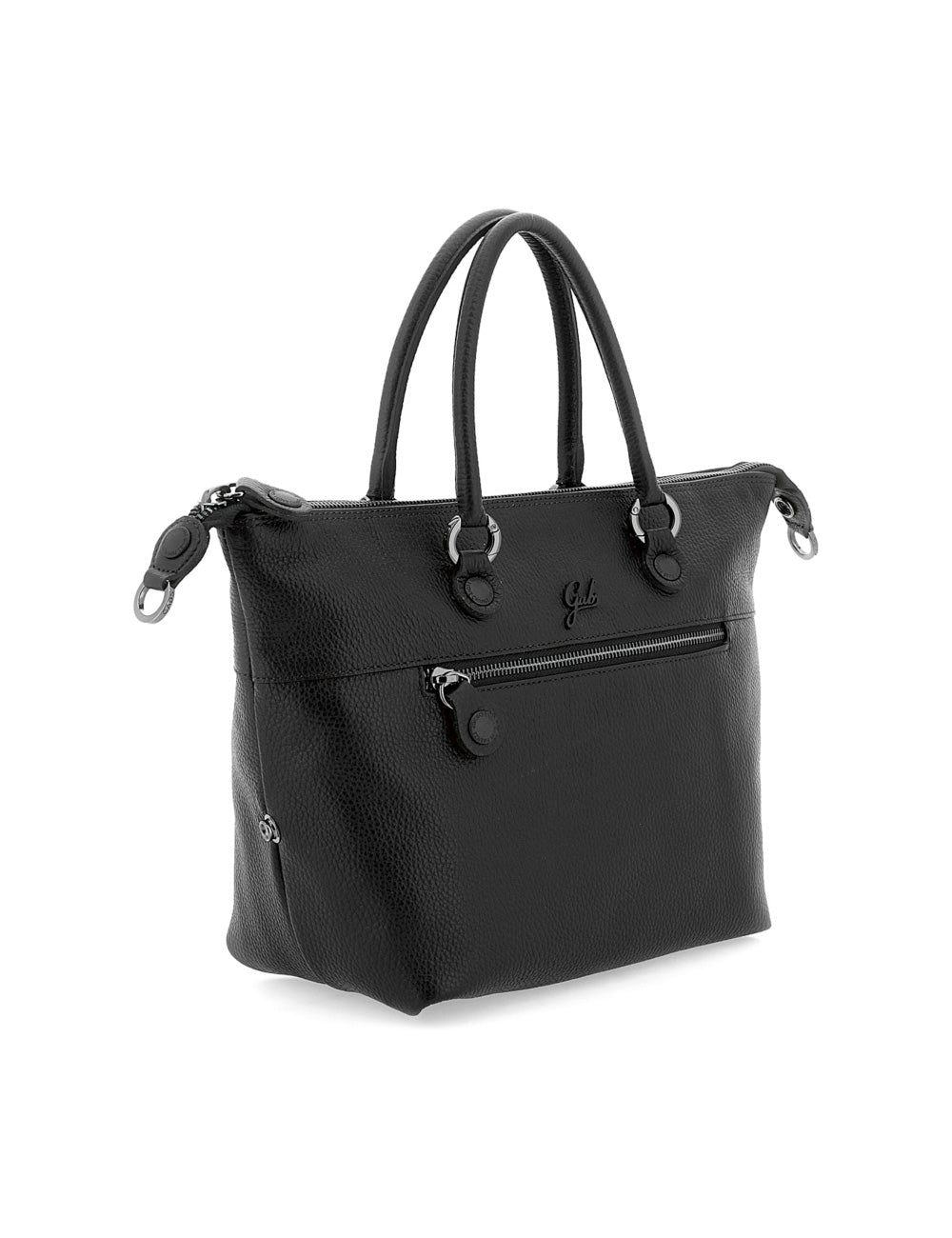 Borsa tote nera in pelle con forma strutturata e doppi manici superiori gabs g3 plus medium nera