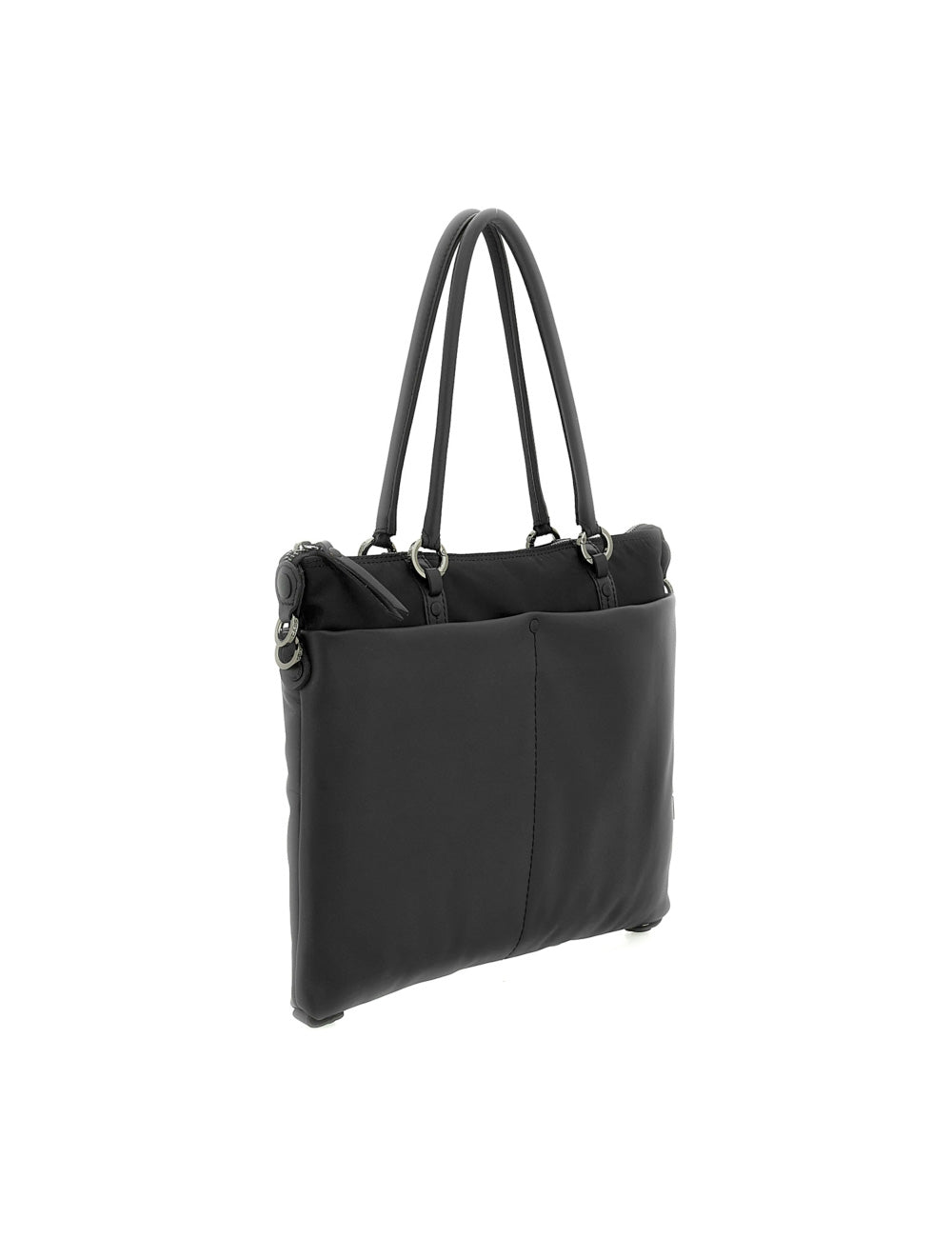 Nero borsa a spalla in pelle gabs g3 plus medium multitasking con doppie maniglie superiori e design minimalista strutturato