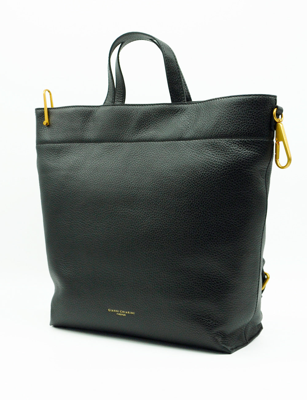 Zaino Zahara Nero Gianni Chiarini in pelle nera con manici e hardware oro