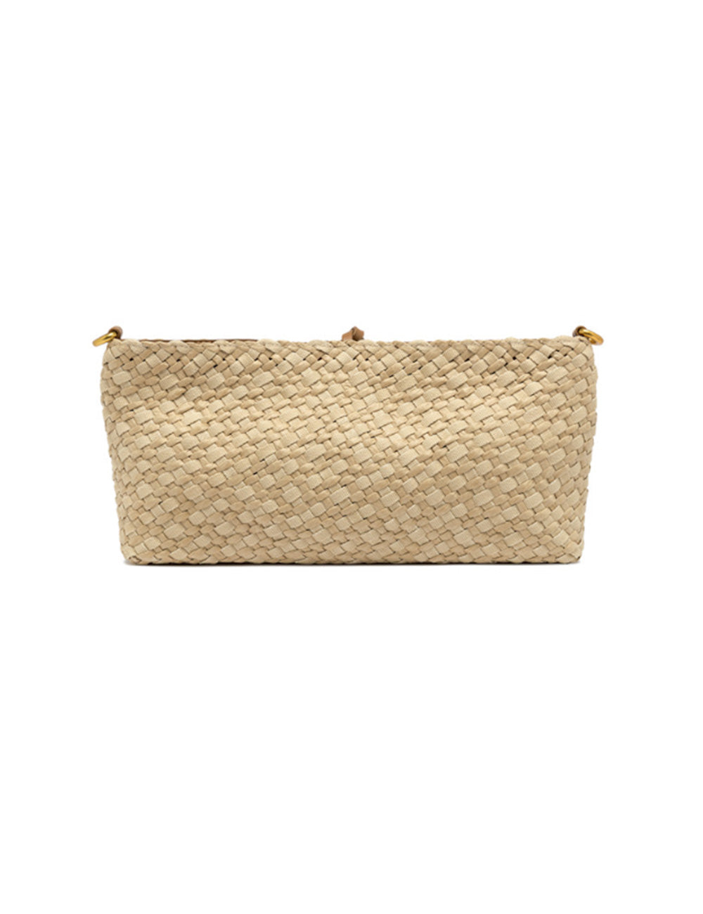 Pochette Mercy Naturale Gianni Chiarini beige intrecciata con hardware oro