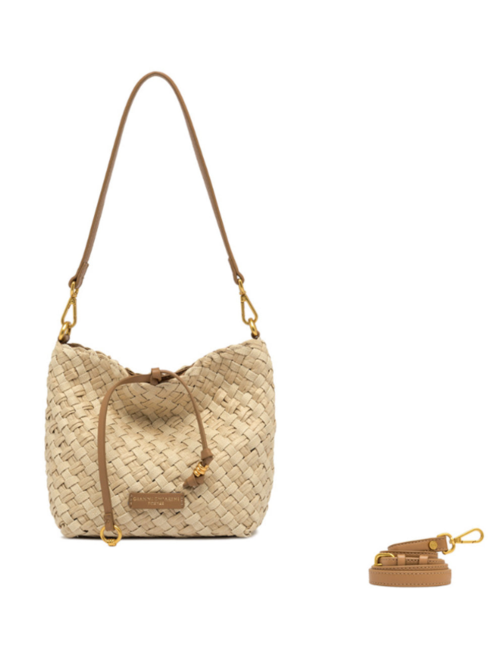 Borsa spalla Secchiello Mercy Naturale Gianni Chiarini in paglia beige