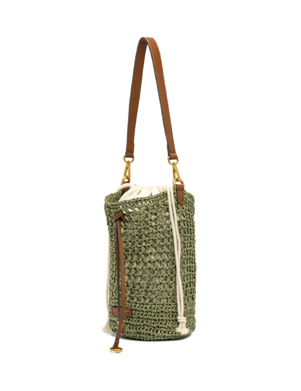 Borsa secchiello Nefeli Taiga Gianni Chiarini verde oliva intrecciata