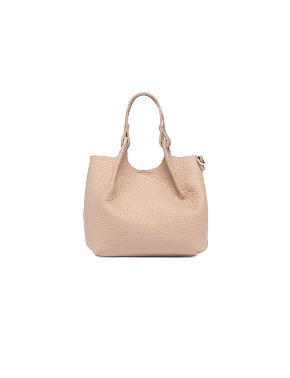 Borsa tote in pelle beige testurizzata con manici a spalla, Gianni Chiarini Dua Mini Pink Salt