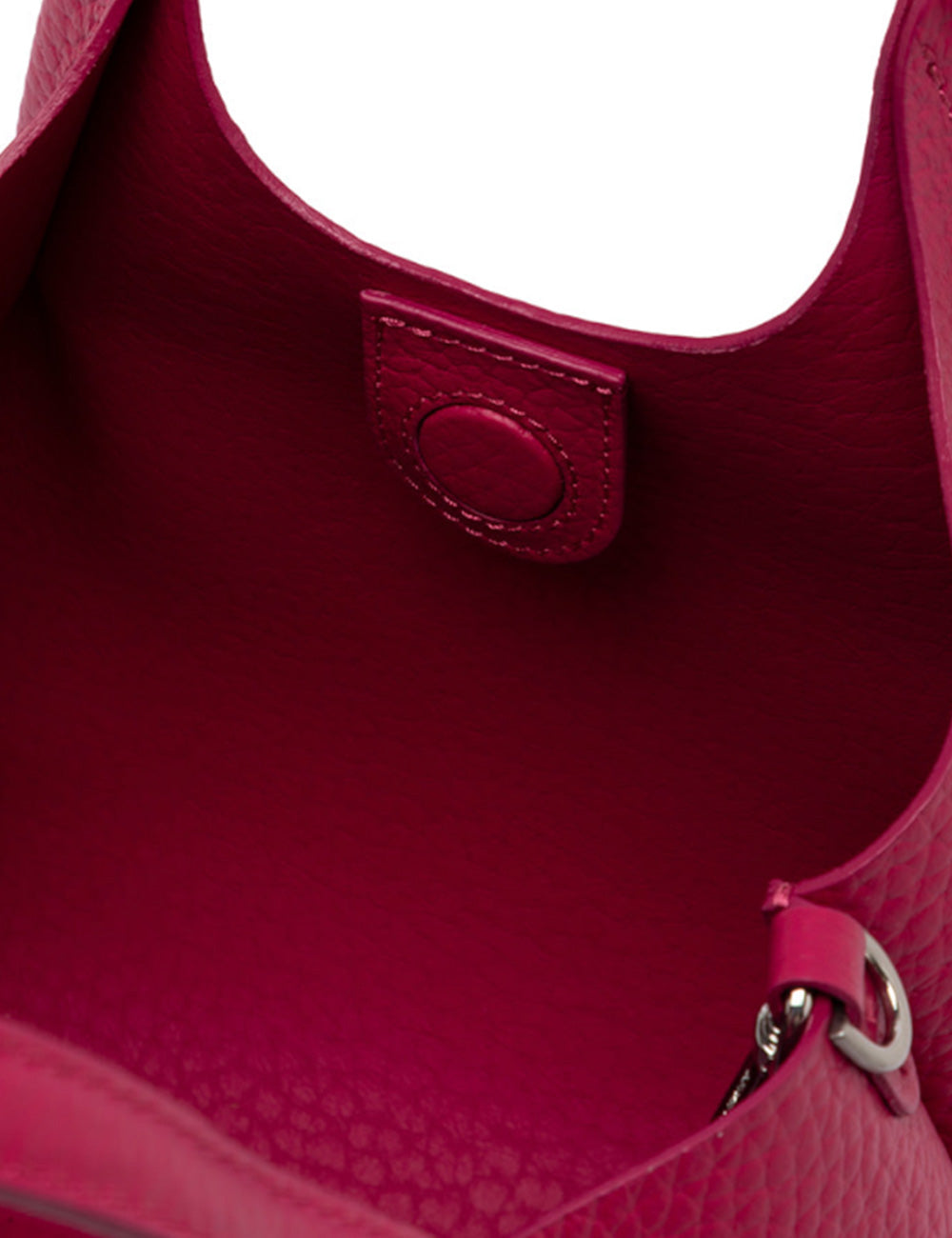 Borsa a secchiello media Dua Gianni Chiarini in fucsia cuoio testurizzato con patta circolare