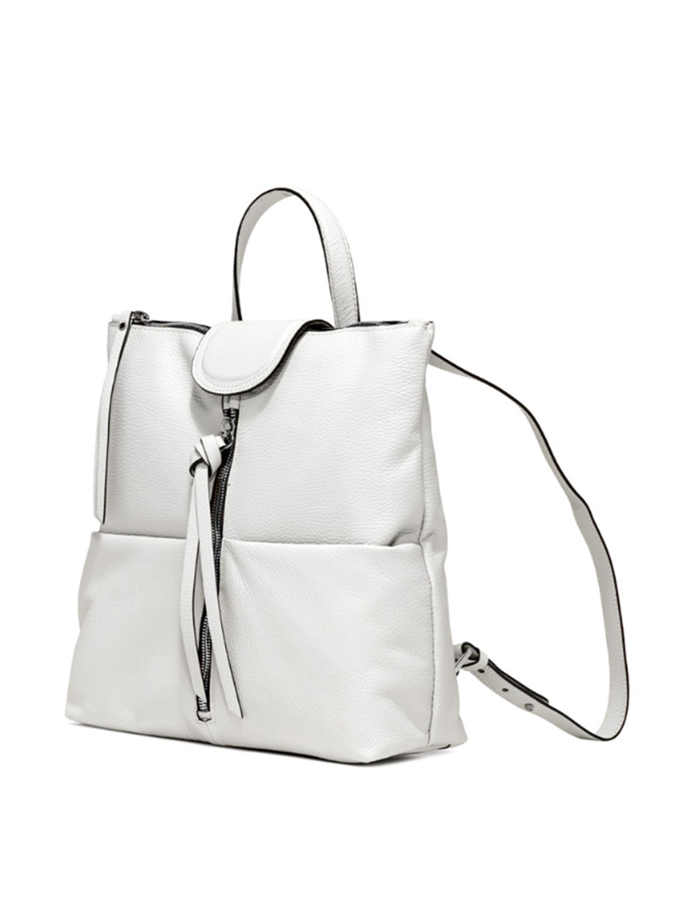 Zaino Giada Marble Gianni Chiarini in pelle bianca con patta frontale