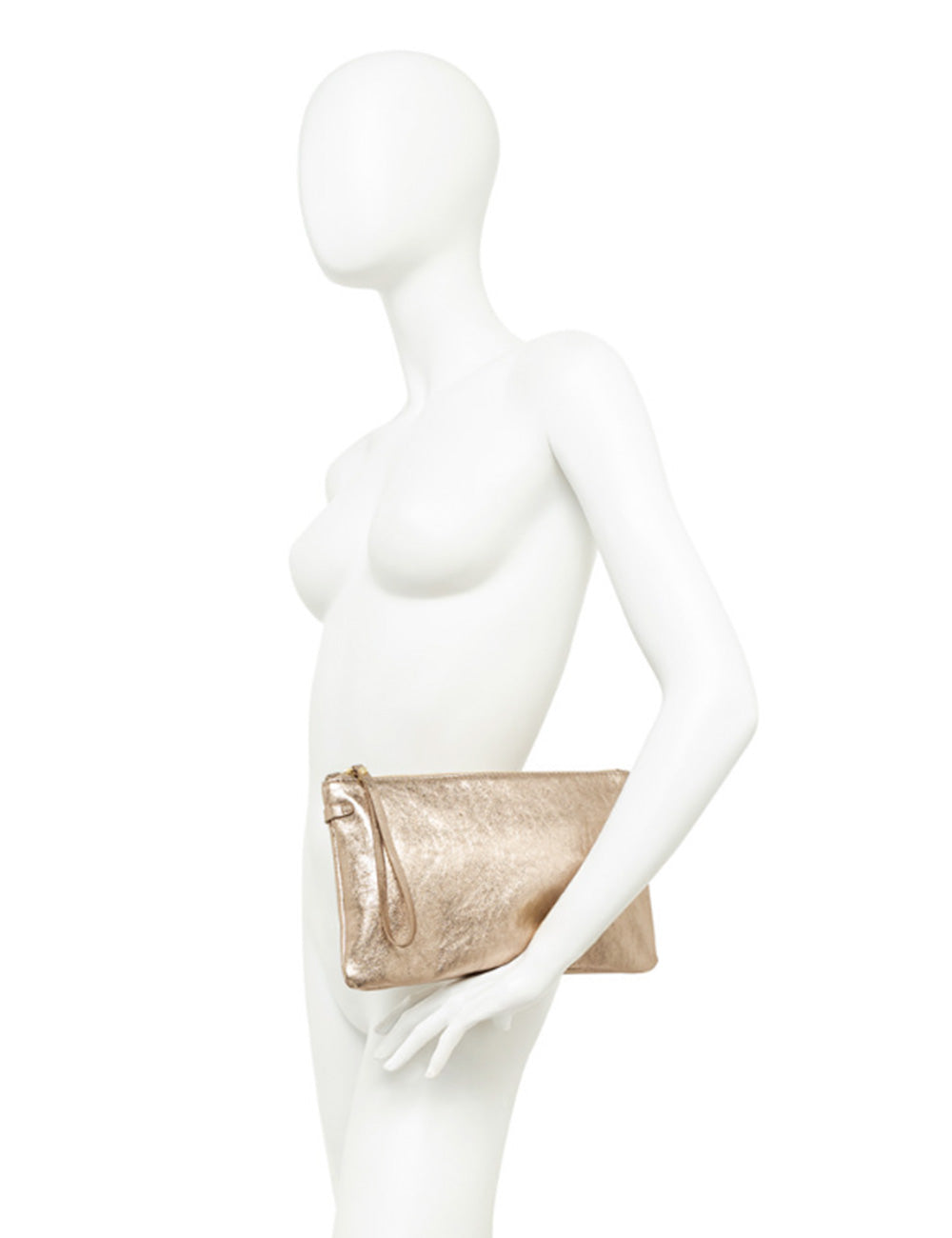 Borsa clutch Nora Pouch Mirage Gianni Chiarini oro metallico con texture