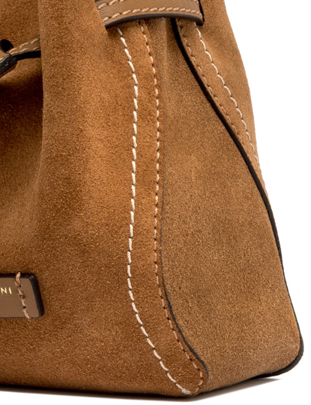 Borsa mini Sienna Caramel Gianni Chiarini in suede tan con cordoncino
