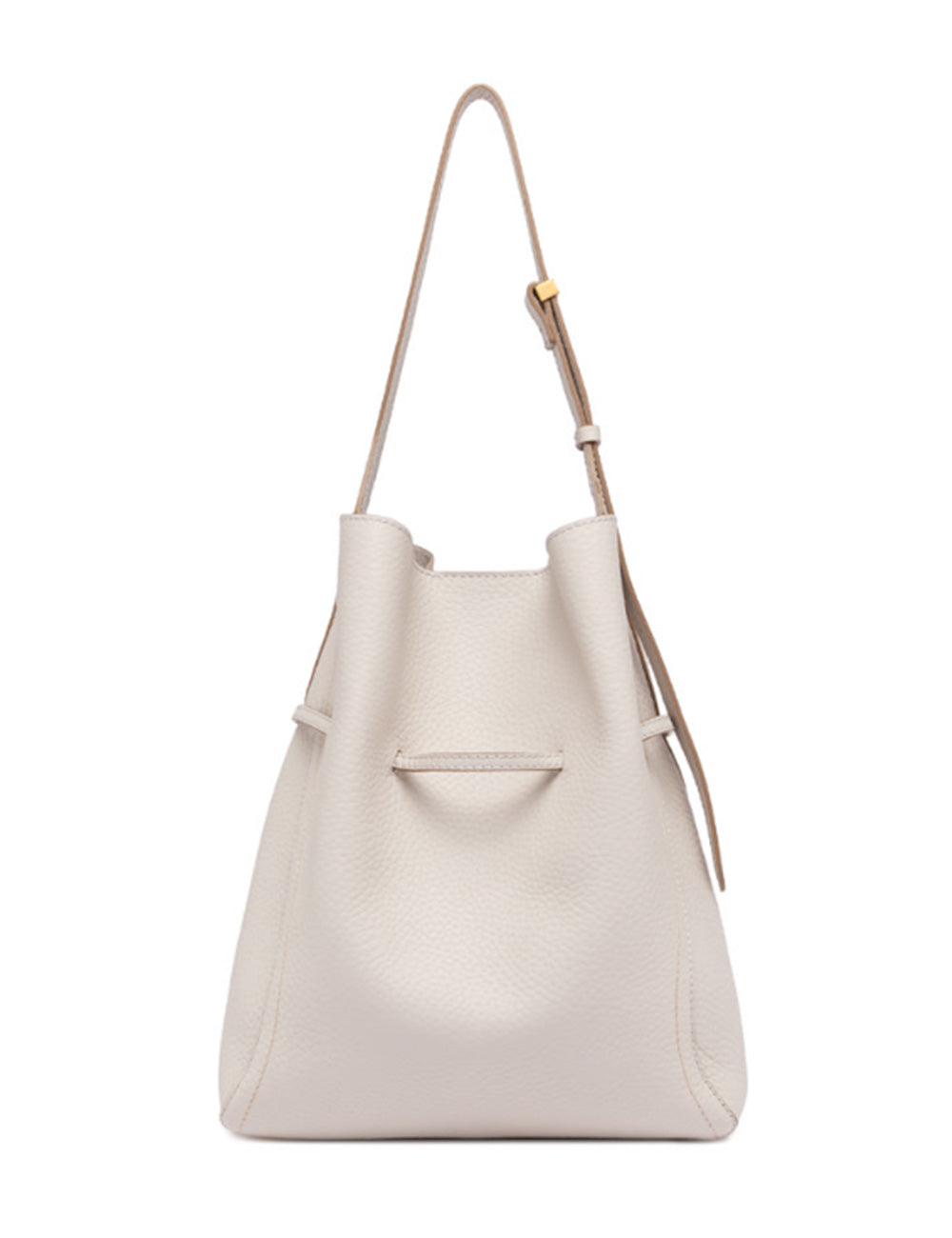 Borsa a secchiello in pelle color sabbia Sienna di Gianni Chiarini