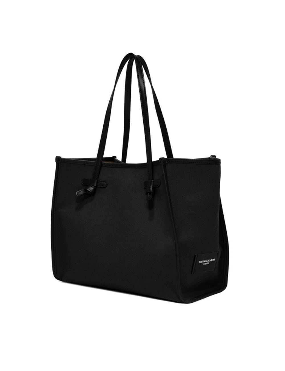 Borsa tote Marcella Nero Corda Large Gianni Chiarini in tessuto nero con manici in pelle