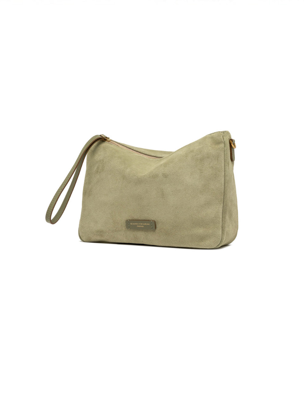 Borsa a tracolla Nora Willow Gianni Chiarini in suede verde oliva morbido